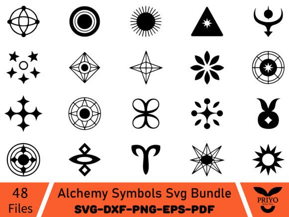 Alchemy Symbols Svg Bundle: Mystical Illustrations & Graphics