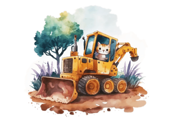 Bulldozer Watercolor Illustrations: Crawler & Dozer Review