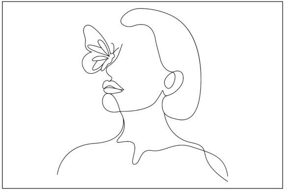 Butterfly Nose Woman Line Art: Graphics & Illustrations Review