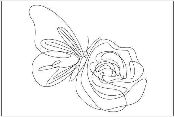 Butterfly Rose Face Graphics & Illustrations