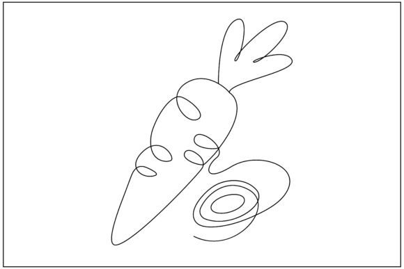 Carrot Slice Line Art for Brand Graphics & Illustrations