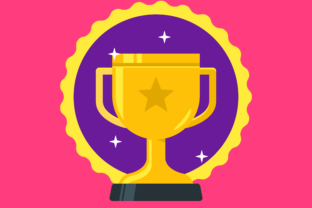 Champion Cup Illustration: Clean Flat-Style Graphics & Icons