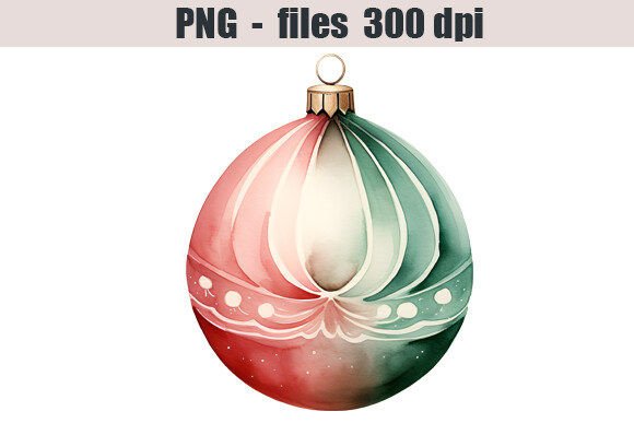 Christmas Ball Watercolor Clipart for Seasonal Illustrations