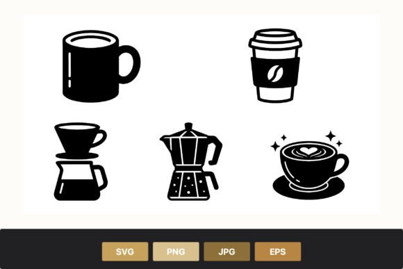 Coffee Cup Vector Icons Set: Graphics & Illustration Review