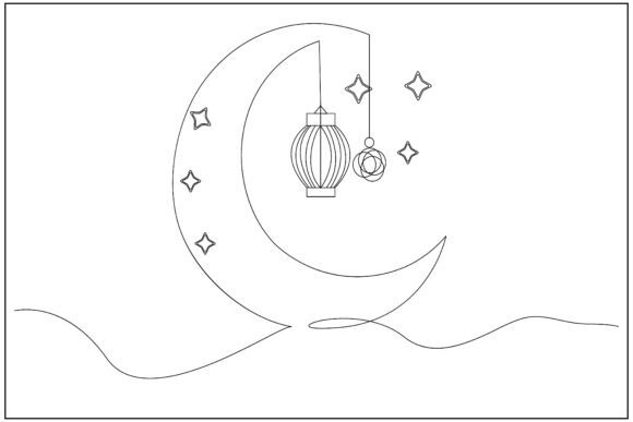Crescent Moon Lantern Line Art: Brand Graphics Review