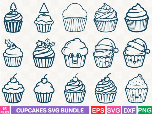 Cupcakes SVG Bundle: Sweet Graphics & Illustrations