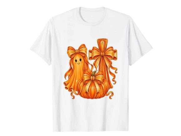 Cute Ghost Pumpkin Fall T-Shirt Design Review