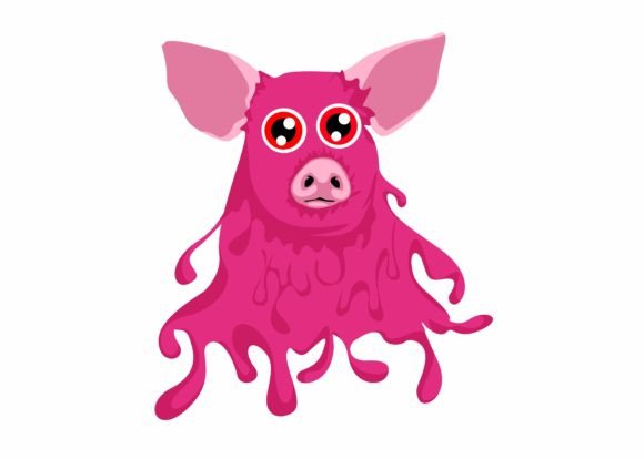Cute Pink Slime Pig SVG: Halloween Graphics & Crafts
