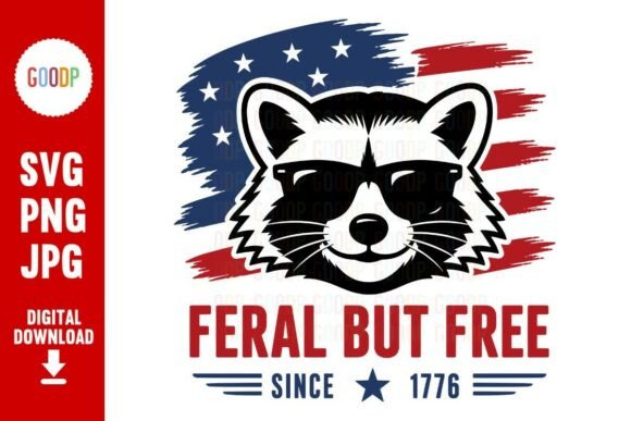 Feral but Free Raccoon USA SVG: Graphics & Illustration Review
