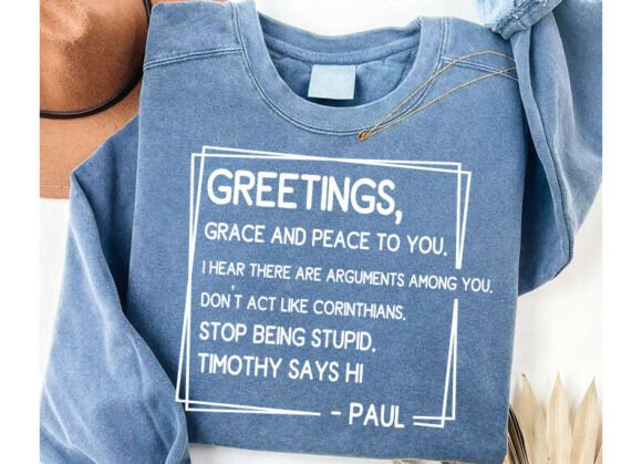 Funny Christian Shirt: Paul Letter Bible Graphics & T-Shirt Designs