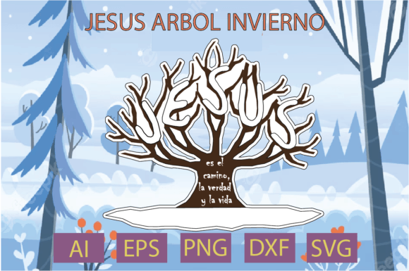 Jesús Árbol Invierno in T-Shirt Designs