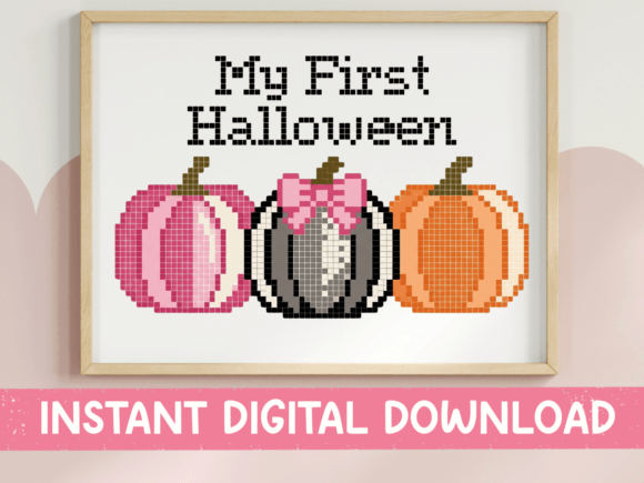 My First Halloween Pixel Pumpkins SVG: Graphics & T-Shirt Designs