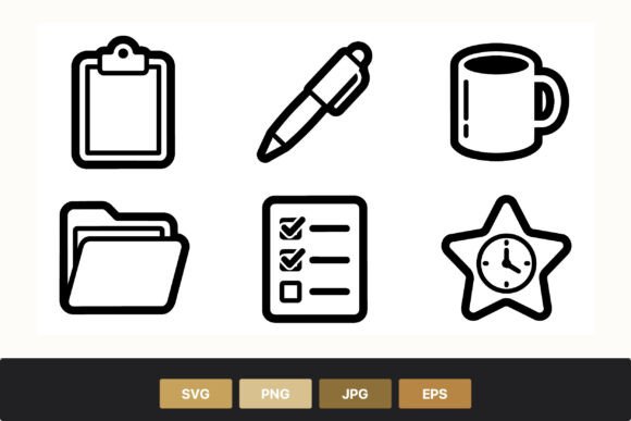 Office Icons Vector Clipart Set: Graphics & Illustrations Review