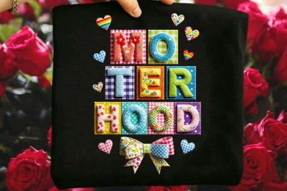 Patchwork Motherhood Shirt: Graphics & Illustrations