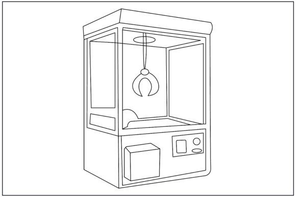 Prize Claw Machine Line Art: Graphics & Illustrations for Playful Branding