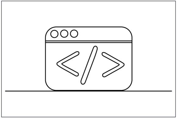 Programming Coding Line Art: Clean Graphics & Illustrations