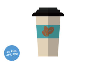 Teal Coffee Cup Flat Icon: Graphics & Icons for Real Publishing