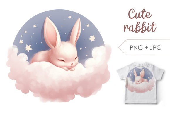 Сute Sleep Bunny. Illustration, Clipart – Cozy Illustrations